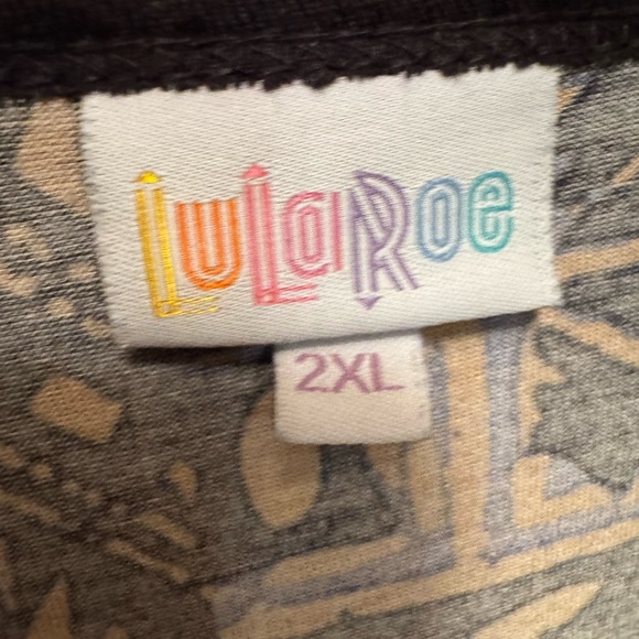 Women’s 3/4 Sleeve Orange & Black 2XL Lularoe Randy Top - Picture 3 of 8